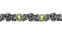 Load image into Gallery viewer, PZ Paz Creations 925 Sterling Silver Peridot Gemstone Rose Tennis Bracelet (6.75, Peridot)
