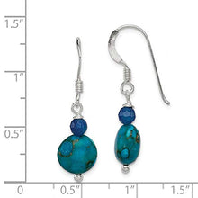 Load image into Gallery viewer, 925 Sterling Silver Blue Agate Gold Lapis Reconstructed Stone Drop Dangle Chandelier Earrings Fine Jewelry For Women Gifts For Her
