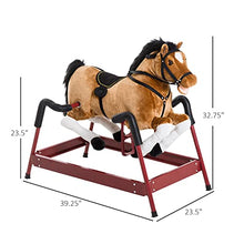 Load image into Gallery viewer, Qaba Durable Kids Plush Spring Style Horse Bouncing Rocker Toy with Realistic Sounds
