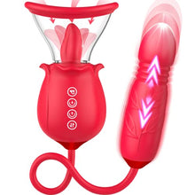 Load image into Gallery viewer, Rose Sex Toy for Womens Sex - 3in1 Upgrade Rose Sex Stimulator for Women with 7 Tongue Licking &amp; 3 Thrusting Vibrator Dildo Adult Sex Toys for Couples G Spot Vibrators Clitoral Nipple Quick Pleasure

