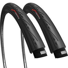 Load image into Gallery viewer, Fincci Pair 700 x 25c Foldable 120 TPI Tires 25-622 ETRTO for Race Road Racing Bike Bicycle - Pack of 2
