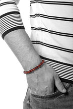 Load image into Gallery viewer, AMBERAGE Natural Baltic Amber Bracelet for Adults (Women/Men) - Hand Made from Raw-Unpolished/Certified Baltic Amber Beads(6 Colors) (8, Raw-Unpolished Cognac)
