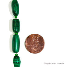 Load image into Gallery viewer, Malachite Necklace - Graduated barrel bead necklace - Antique
