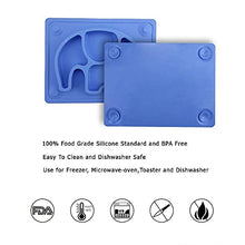Load image into Gallery viewer, Silicone Suction Plates for Toddlers - SILIVO Non Slip Toddler Plates for Babies,Kids and Children - Baby Plates with Suction Cups Fits Most Highchair Trays - Blue
