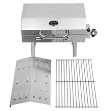 Load image into Gallery viewer, ROVSUN Portable Propane Gas Grill 12,000BTU, Tabletop Outdoor Cooking Grill for Picnic Camping Tailgating Patio Garden BBQ, Stainless Steel
