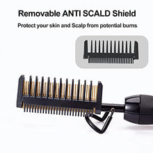 Load image into Gallery viewer, Dan Technology 200℉-500℉ high Heat Iron,Professional Electric Hot Comb 60 Min Auto-Off Straightening Comb, Hair Straightener Brush 7 Temperatures Adjustable for Black Women African American for Wigs
