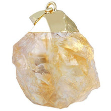 Load image into Gallery viewer, TUMBEELLUWA Natural Crystal Pendant Necklace Raw Stone Gemstone Gold Plated Healing Irregular Handmade Jewelry for Women,Citrine
