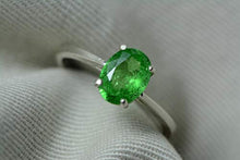 Load image into Gallery viewer, Tsavorite Ring, Tsavorite Green Garnet Solitaire 1.34 Carat Appraised At 1,150.00 Sterling Silver, January Birthstone, Real Genuine Natural
