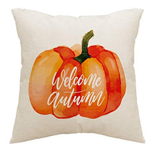 Load image into Gallery viewer, ZUYUSUT Fall Pillow Covers 18x18 Inch Set of 4 Harvest Pumpkins Leaves Autumn Holiday Rustic Linen Pillow Case Farmhouse Decorations Thanksgiving Fall Decor for Sofa Couch Indoor Outdoor
