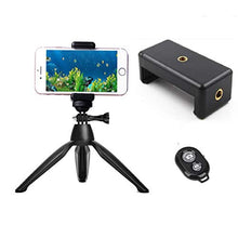 Load image into Gallery viewer, HUAY Mini Tripod, Cell Phone Stand,Lightweight Tabletop Small Phone Tripod for iPhone Samsung Huawei Smartphone, Camera with Bluetooth Remote Control, 180 Rotating Metal Ball Mount Holder
