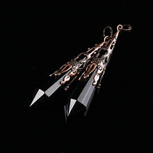 Load image into Gallery viewer, JOVIVI Natural Black Obsidian Crystal Necklace 12 Facted Therapy Healing Dowsing Divination Pendulum Pendant Reiki Charged Chakra Balancing
