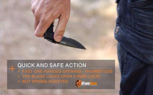 Load image into Gallery viewer, Folding Knife with Half Serrated Stainless Steel Tactical Blade and G10 Handle Perfect for Rescue, Hunting, Survival, Fishing, Hiking, Camping, Climbing, Work, Self Defense
