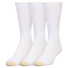 Load image into Gallery viewer, Gold Toe Men's Fluffies Crew Socks, 3 Pairs, White, Shoe Size: 6-12.5
