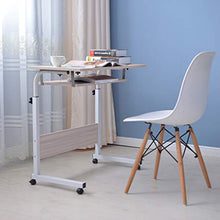 Load image into Gallery viewer, shamoluotuo Overbed Table Height Adjustable Over Bedside Home Desk Laptop Computer Desk Workstation Medical Mobile Overbed Side Tables with Wheels for Learning Reading Working Eating (White, 31.5")
