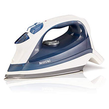 Load image into Gallery viewer, Maytag Speed Heat Steam Iron &amp; Vertical Steamer with Stainless Steel Sole Plate, Self Cleaning Function + Thermostat Dial, M200 Blue
