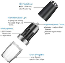 Load image into Gallery viewer, Gravity Electric Salt and Pepper Grinder Set, Automatic Pepper and Salt Mill Grinder Battery-Operated with Adjustable Coarseness, LED Light, One Hand Operated By Rongyuxuan
