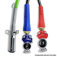 Load image into Gallery viewer, TORQUE 12ft 3 in 1 ABS &amp; Power Air Line Hose Wrap 7 Way Electrical Cable with Handle Grip for Semi Truck Trailer Tractor (TR813212)
