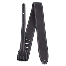 Load image into Gallery viewer, Perri’s Leathers Ltd. - Guitar Strap – Leather – Double Stitched - Black - Adjustable - for Acoustic / Bass / Electric Guitars –Made in Canada (BDS-175)
