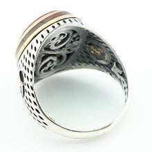 Load image into Gallery viewer, KAR 925K Stamped Sterling Silver Agate (Aqeeq) Ottoman Men's Ring K51C (8)
