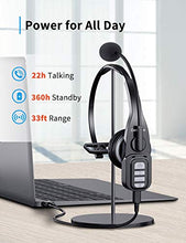 Load image into Gallery viewer, Trucker Bluetooth Headset 5.0 with Microphone Noise Cancelling Wireless Phone Headset 22Hrs Talktime Mute Button for Cell Phones Laptop Office Home Online Class PC Call Center Skype
