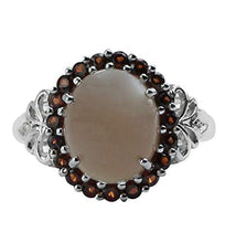 Load image into Gallery viewer, Carillon Chocolate Moonstone Natural Gemstone Oval Shape 10K White Gold Ring For Women for Men | Size: 4 to 10
