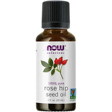 Load image into Gallery viewer, NOW Essential Oils, Rose Hip Seed Oil, 100% Pure, Nourishing and Renewing, For Facial Care, Vegan, 1-Ounce
