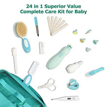 Load image into Gallery viewer, Baby Healthcare and Grooming Kit, 24 in 1 Baby Electric Nail Trimmer Set, Lupantte Nursery Care Kit, Toddler Nail Clippers, Medicine Dispenser, Infant Comb, Brush, etc. Baby Care Products.
