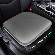 Load image into Gallery viewer, Custom-fit for Subaru Memory Foam Heightening Car Seat Cushion,Sciatica &amp; Back Pain Relief, Bonded Leather/ice Silk Breathable Fabric Seat Cushion, Designed for Subaru Accessories (Gray,For Subaru)
