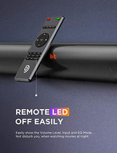 Load image into Gallery viewer, Soundbar for TV, Bomaker 190W 2.1 TV Sound Bar with Subwoofer, 125dB, 6 EQ Modes, LED Display Off, 5 Bass Adjustable Surround Sound for Home Theater, 4K &amp; HD TV, HDMI/Optical/AUX/USB, Wall Mountable
