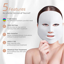 Load image into Gallery viewer, Led Face Mask Light Therapy - 7 Color Photon Blue &amp; Red Light Maintenance Skin Rejuvenation Facial Skin Care Mask, Home Skin Care Mask for Face (white) (white)
