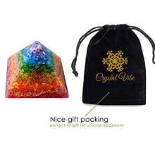 Load image into Gallery viewer, Crystal Vibe Energy Generator Orgone Pyramid for EMF Protection Healing Meditation Reiki Seven Chakra Balancing Natural Orgonite Stone Rainbow Large Size 75-80 mm
