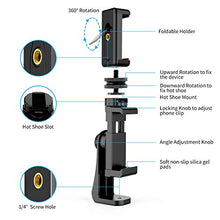 Load image into Gallery viewer, Universal Phone Tripod Mount Adapter + 1/4" Screw + Cell Phone Bracket Clamp, Rotatable Vertical and Horizontal Smartphone Holder Stand Clip for iPhone X XS XR 11 Pro, Samsung S10 S9+, and All Phones
