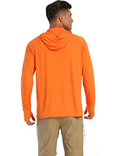 Load image into Gallery viewer, Men's Sun Shirts UPF 50 Clothing Lightweight Long Sleeve Crew Neck Plain Casual Swim Fishing Rash Guard Summer Tee Hoodie T-Shirts Orange Size L
