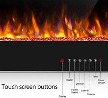 Load image into Gallery viewer, Antarctic Star Electric Fireplace in-Wall Recessed and Wall Mounted, 750/1500 Fireplace Heater and Linear Fireplace with Multicolor Flame， Control by Touch Panel &amp; Remote (Black) … (30‘’)
