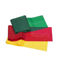 Load image into Gallery viewer, TheraBand Resistance Bands Set, Professional Non-Latex Elastic Band For Upper &amp; Lower Body Exercise, Strength Training without Weights, Physical Therapy, Pilates, Rehab, Yellow &amp; Red &amp; Green, Beginner
