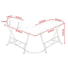Load image into Gallery viewer, Mr IRONSTONE L-Shaped Desk 50.8" Computer Corner Desk, Home Gaming Desk, Office Writing Workstation with Large Monitor Stand, Space-Saving, Easy to Assemble（Laminate Marble）
