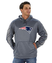 Load image into Gallery viewer, Officially Licensed Zubaz Men's NFL NFL Men's Pullover Hoodie, Gray, New England Patriots, Size Large
