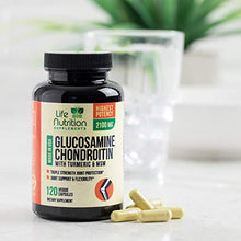 Load image into Gallery viewer, Glucosamine with Chondroitin Turmeric MSM, Triple Strength 2100mg, for Hip, Knee, Joint &amp; Back Comfort - Made in USA - Joint Supplement with Boswellia &amp; Bromelain. Non GMO - 120 Capsules

