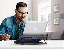 Load image into Gallery viewer, Kootek Laptop Cooling Pad 12"-17" Cooler Pad Chill Mat 5 Quiet Fans LED Lights and 2 USB 2.0 Ports Adjustable Mounts Laptop Stand Height Angle, Blue
