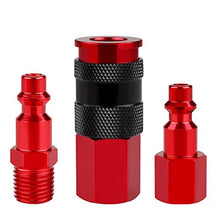 Load image into Gallery viewer, WYNNsky 1/4''NPT Air Coupler and Plug Kit, AMT Unviersal Air Coupler with 4 Pieces I/M Type Air Plugs, 5 Pieces Air Compressor Accessories Fittings Set
