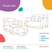 Load image into Gallery viewer, Keet Plush Childrens Set, Sofa, Chair and Ottoman, Brown
