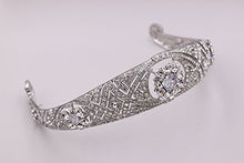 Load image into Gallery viewer, Meghan Markle Wedding Cubic Zirconia and Rhinestone Tiara Headpiece and Earrings Set
