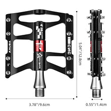 Load image into Gallery viewer, ROCKBROS Advanced 4 Bearings Mountain Bike Pedals Platform Bicycle Flat Alloy Pedals 9/16" Black
