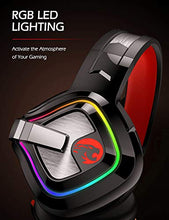 Load image into Gallery viewer, ZIUMIER Z66 Gaming Headset for PS4, Xbox One, PC, Wired Over Ear Headphone with Noise Isolation Microphone, LED RGB Light,Surround Sound for Laptop Computer Nintendo Switch, Red
