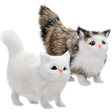 Load image into Gallery viewer, Zhanmai 2 Pcs Simulation Cat Toys Plush Simulation Animal Models Cat Plush Tabby Cat Realistic Stuffed Cat Ragdoll Gift for Kid,Women Plush Cat for Home Office Desktop Decoration
