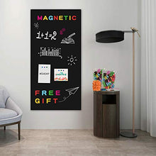 Load image into Gallery viewer, Board2by Magnetic Chalkboard Paper for Wall, 38.9 x 18 Self Adhesive Chalk Board Wallpaper, Blackboard Paper with 46 Magnetic Letters for Kids, Black
