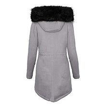 Load image into Gallery viewer, Aniywn Womens Hooded Warm Winter Coats with Faux Fur Lined Outerwear Jacket Ladies Windbreaker Fleece Parka Jacket Outwear Grey

