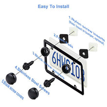 Load image into Gallery viewer, 8 Sets Premium Stainless Steel License Plate Screws Kit, Rust-Proof &amp; Anti-Rattle License Plate Bolts(Black)

