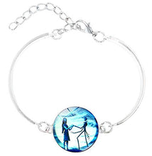 Load image into Gallery viewer, Jack and Sally Nightmare Before Christmas Moon Pendant Necklace, Earrings, Bracelet, Charms Gift (A)
