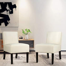 Load image into Gallery viewer, Giantex Fabric Accent Chair Set of 2, Contemporary Leisure Side Chair w/Thick Sponge Cushion, Comfortable Backrest, Weight Capacity 330 Lbs, Armless Accent Chair for Living Room, Bedroom (2, Beige)

